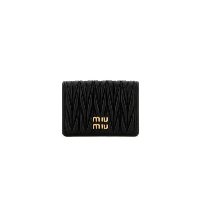 MIU MIU BLACK NAPPA LEATHER CARD HOLDER 5MC103 (11.5*8*1cm)